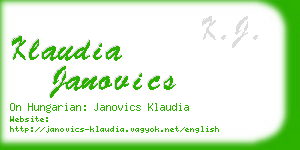 klaudia janovics business card